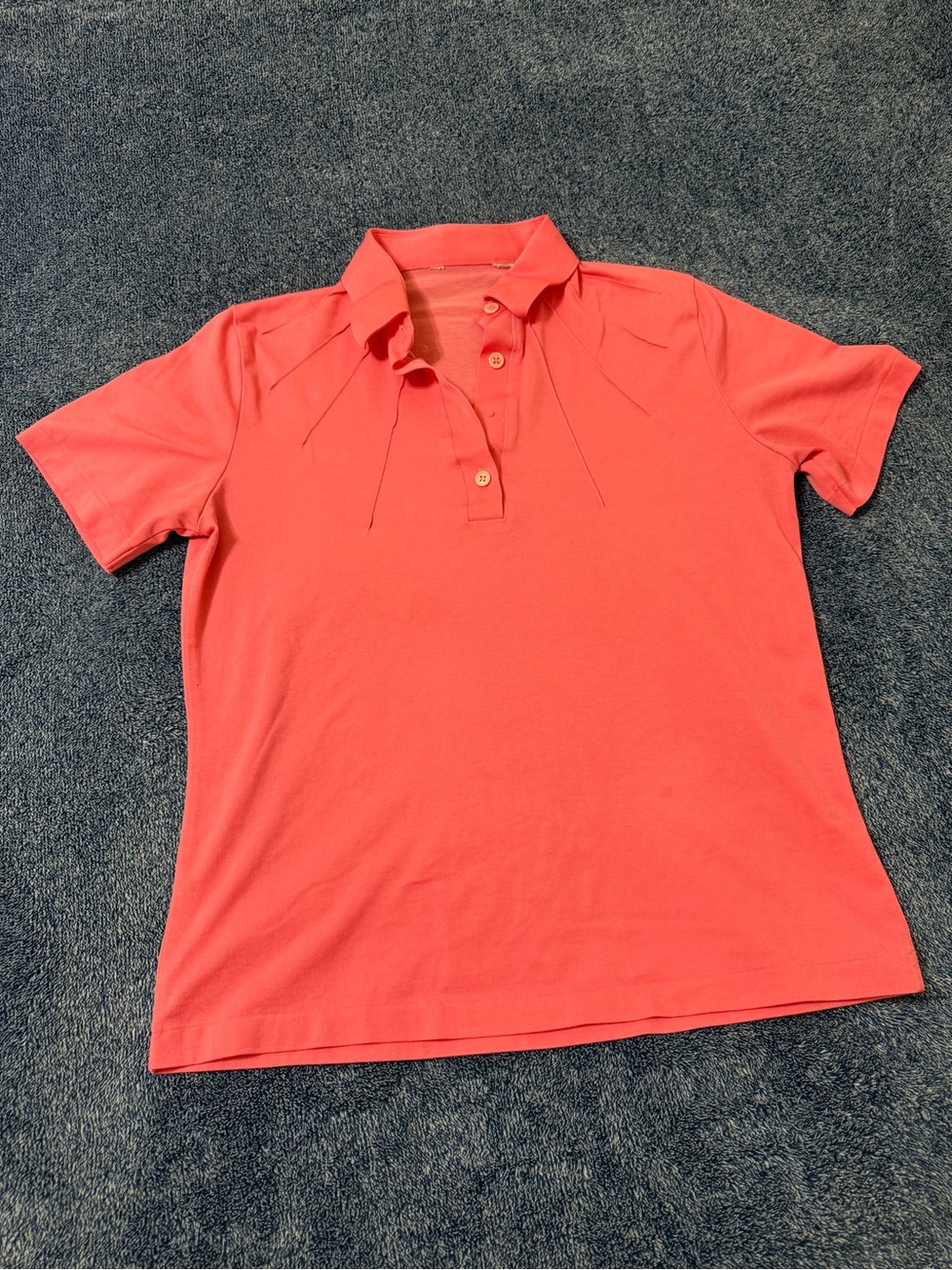 Women’s Short Sleeve Polo Top - Coral Pink